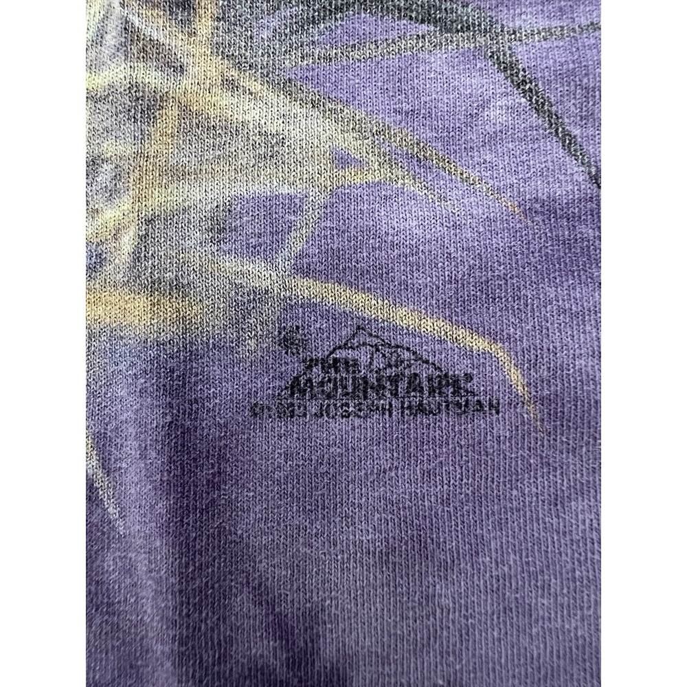Vintage The Mountain Wolf Shirt Mens M Purple Tie Dye Animal Graphic 90s Tee - Picture 3 of 6